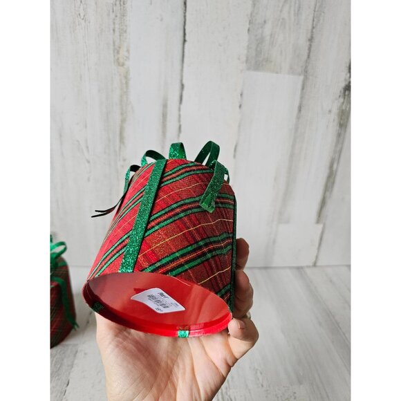 Pier 1 glitter metal present RARE retired Xmas decor vintage retired plaid green - Picture 13 of 13